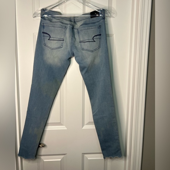 American Eagle Outfitters Women's Light Blue Super Low Jeggings Sz 6 - EUC - Picture 3 of 7